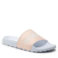 Klapki Napapijri. Czerwone klapki damskie Napapijri, bez wzorów, bez obcasa, bez zapięcia. Za 159.99 zł.