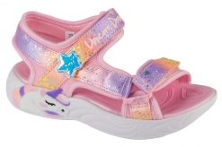 Sandały SKECHERS 302682L Rose. Czerwone sandały damskie Skechers, bez wzorów, z materiału, bez obcasa, bez zapięcia. Za 206.99 zł.