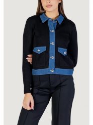 Morgan Kardigan 251-MNAKI Czarny Regular Fit. Czarne kardigany damskie Morgan, xs, bez wzorów, z bawełny, bez kołnierzyka. Za 349.99 zł.