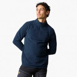 Bluza polarowa do wędrówek męska Swedemount Geilo Fleece Halfzip II. Niebieskie bluzy sportowe męskie SWEDEMOUNT, na zimę, m, bez wzorów, z polaru, bez kaptura, narciarskie. Za 99.99 zł.