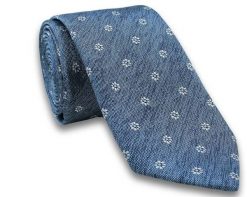 Modny Krawat Męski - Motyw Florystyczny -6,5cm- Chattier, Błękitno-Biały. Niebieskie krawaty i muchy Chattier, bez wzorów, z tkaniny, eleganckie. Za 49.00 zł.