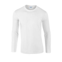 Koszulka Z Długim Rękawem Dla Dorosłych Unisex Soft Touch. Białe bluzki damskie GILDAN, xl, bez wzorów, sportowe, bez kołnierzyka, bez ramiączek. Za 40.99 zł.