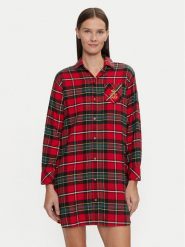 LAUREN RALPH LAUREN Koszula nocna ILN32374 Czerwony. Czerwone koszule nocne damskie Lauren Ralph Lauren, bez wzorów, z bawełny, bez ramiączek. Za 429.99 zł.