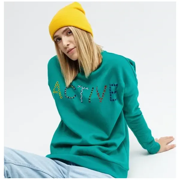 Lotto Bluza Burolori , zielony, rozmiar S. Zielone bluzy damskie Lotto, l, z aplikacjami, z bawełny, sportowe, bez ramiączek, bez kaptura. W wyprzedaży za 103.99 zł.