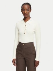MICHAEL Michael Kors Sweter MR661ER5ZV Kremowy Slim Fit. Białe swetry nierozpinane damskie MICHAEL Michael Kors, l, bez wzorów, z wiskozy, bez kołnierzyka, bez ramiączek. Za 789.99 zł.
