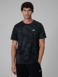 4F T-shirt regular z nadrukiem męski - czarny XXL. Czarne koszulki sportowe męskie 4F, m, bez wzorów, z bawełny, bez ramiączek. Za 89.99 zł.