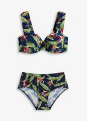 Bikini balkonetka (2 części). Niebieskie bikini bonprix, bez wzorów. Za 147.99 zł.