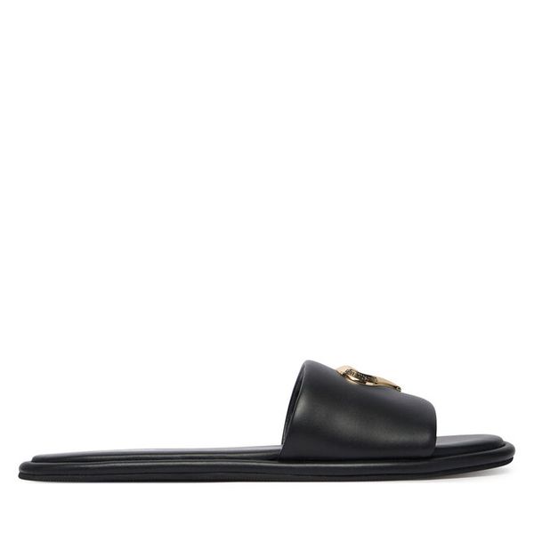 Klapki LOVE MOSCHINO. Czarne klapki damskie Love Moschino, bez wzorów, bez obcasa, bez zapięcia. Za 482.99 zł.
