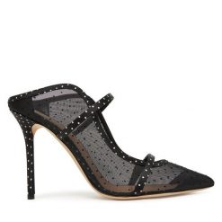 Klapki MALONE SOULIERS. Czarne klapki damskie MALONE SOULIERS, bez wzorów, bez obcasa, bez zapięcia. Za 1,679.00 zł.
