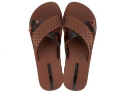 Klapki damskie Ipanema Sense Slide. Brązowe klapki damskie Ipanema, bez wzorów, z materiału, bez obcasa, bez zapięcia. Za 119.99 zł.