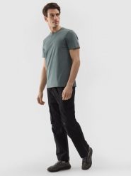 4F Spodnie casual cargo 4Way Stretch męskie - czarne M. Czarne spodnie materiałowe męskie 4F, bez wzorów, z materiału. W wyprzedaży za 99.99 zł.