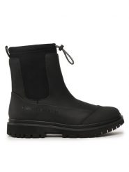 Calvin Klein Jeans Botki Chunky Combat Chelsea Boot Rub YW0YW01065 Czarny. Czarne botki damskie Calvin Klein Jeans, bez wzorów, z jeansu, bez obcasa, na płaskiej podeszwie, bez zapięcia. Za 679.99 zł.