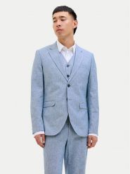 Jack & Jones Marynarka Riviera 12228721 Niebieski Slim Fit. Niebieskie marynarki męskie Jack & Jones, m, bez wzorów, z bawełny, bez kołnierzyka, bez ramiączek. Za 359.99 zł.