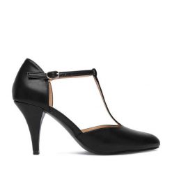 Czółenka JENNY. Czarne czółenka damskie Jenny, bez wzorów, bez obcasa, bez zapięcia. Za 139.99 zł.