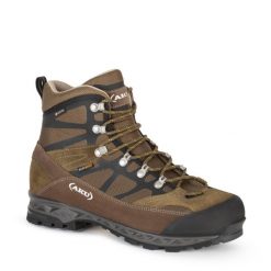 Buty trekkingowe GORE-TEX męskie Aku Trekker Pro. Brązowe buty zimowe męskie Aku, bez wzorów, z gore-texu, bez obcasa, bez zapięcia. Za 599.00 zł.