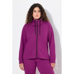 Damskie Bluza rozpinana stójka kieszeń kangurka dłuższy tył. Czerwone bluzy damskie Ulla Popken, plus size, bez wzorów, z bawełny, bez ramiączek, bez kaptura. Za 239.99 zł.