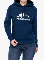 Bluza z kapturem damska Helly Hansen Nord Graphic Pullover Hoodie. Niebieskie bluzy damskie Helly Hansen, xs, bez wzorów, z bawełny, bez ramiączek, z kapturem. Za 384.50 zł.