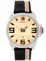 Zegarek Naviforce ZEGAREK MĘSKI NAVIFORCE - NF9098 - beige/black. Brązowe zegarki męskie Naviforce, bez wzorów. Za 222.64 zł.