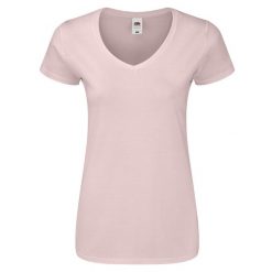 Koszulka Damska Iconic 150 Z Dekoltem V. Czerwone bluzki damskie fruit of the loom, s, bez wzorów, sportowe, bez kołnierzyka, bez ramiączek. Za 40.99 zł.