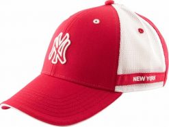 Czapka Ny Headscool czerwona. Czerwone czapki damskie New Era, bez wzorów, z bawełny. Za 178.99 zł.