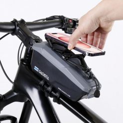 Schowek na rękawiczki, torba rowerowa z uchwytem na telefon. Czarne rękawiczki męskie GADISTA, bez wzorów, z materiału. Za 140.99 zł.