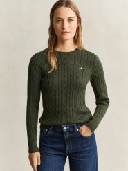 Gant Sweter Kobiety zielony, XL. Zielone swetry nierozpinane damskie GANT, xl, bez wzorów, z bawełny, eleganckie, bez kołnierzyka, bez ramiączek. Za 699.95 zł.