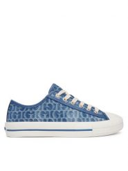 Guess Trampki FLTC3Y FAL12 Niebieski. Niebieskie trampki i tenisówki damskie Guess, z aplikacjami, z materiału, bez zapięcia. Za 311.99 zł.