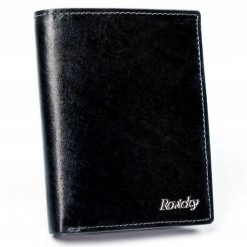 Portfel męski czarny Rovicky N4-VT-R8 BLACK. Czarne portfele męskie ROVICKY, bez wzorów. Za 80.00 zł.