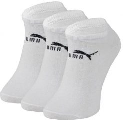 Puma Skarpetki sportowe męskie stopki Basic Sneaker 3pack White 43-46. Białe skarpety męskie Puma, bez wzorów. Za 22.75 zł.