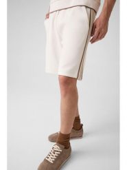Guess Spodnie materiałowe 183578 Biały Bermuda Fit. Białe spodnie materiałowe męskie Guess, z aplikacjami, z materiału. Za 344.99 zł.