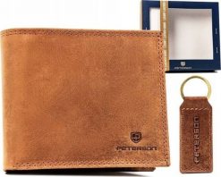 Peterson Zestaw prezentowy: skórzany, duży portfel męski i brelok - Peterson NoSize. Portfele męskie Peterson, bez wzorów. Za 146.84 zł.