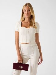 Guess Top 180186 Beżowy Classic Fit. Brązowe topy damskie Guess, l, z aplikacjami, bez kołnierzyka, bez ramiączek. Za 269.99 zł.