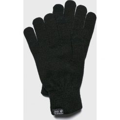 Jack Wolfskin - Rękawiczki. Czarne rękawiczki męskie Jack Wolfskin, bez wzorów, z dzianiny. W wyprzedaży za 69.90 zł.
