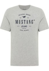 Męski T-Shirt Mustang Style Alex Mid Grey Mélange 1018003 4140. Szare t-shirty męskie Mustang, m, bez wzorów, bez kołnierzyka, bez ramiączek. Za 79.99 zł.