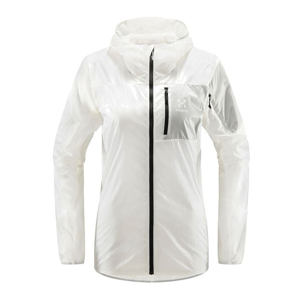 Kurtka przeciwwiatrowa damska Haglöfs L.I.M Shield Hood. Białe kurtki sportowe damskie Haglöfs, l, bez wzorów, z softshellu, bez ramiączek, bez kaptura, trekkingowe. Za 359.99 zł.