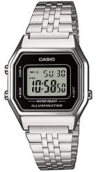 Zegarek Casio Zegarek męski Retro srebrny (LA680WEA-1EF). Szare zegarki męskie Casio, bez wzorów, srebrne. Za 136.90 zł.