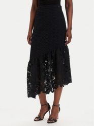 Guess Spódnica midi W6GD40 W1882 Czarny Regular Fit. Czarne spódnice damskie Guess, xs, z aplikacjami, z bawełny, midi. Za 694.99 zł.