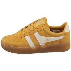 Damskie zamszowe buty sportowe Gola Grandslam. Białe obuwie sportowe damskie Gola, bez wzorów, z zamszu, bez zapięcia. Za 449.00 zł.