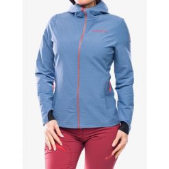 Kurtka softshell damska La Sportiva Descender Storm Jacket. Niebieskie kurtki sportowe damskie La Sportiva, bez wzorów, z softshellu, bez ramiączek, bez kaptura, trekkingowe. Za 634.99 zł.