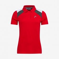 Koszulka polo damska CLUB 22 Tech. Czerwone koszulki sportowe damskie Head, xl, bez wzorów, z poliesteru, bez ramiączek, tenisowe. Za 241.00 zł.