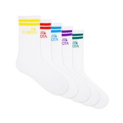 Skarpety sportowe Kubota Sport Rainbow 5-pak. Białe buty sportowe męskie Kubota, bez wzorów, z bawełny. Za 59.99 zł.