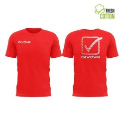 Bawełniana koszulka Givova Cubo Red 2xl. Czerwone bluzki damskie Givova, xl, bez wzorów, z bawełny, sportowe, bez kołnierzyka, bez ramiączek. Za 66.89 zł.