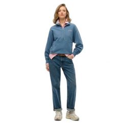 Damska bluza zapinana na zamek Superdry Essential. Niebieskie bluzy damskie Superdry, m, bez wzorów, bez ramiączek, bez kaptura. Za 318.95 zł.