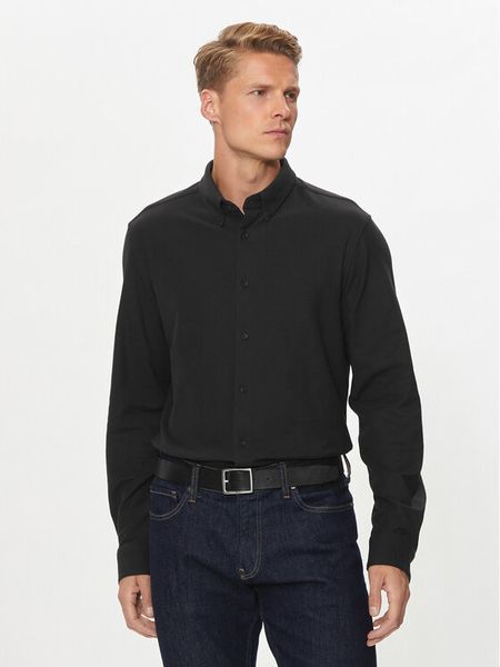 Calvin Klein Koszula K10K113311 Czarny Regular Fit. Czarne koszule męskie Calvin Klein, m, bez wzorów, z bawełny, bez kołnierzyka, bez ramiączek. Za 229.99 zł.