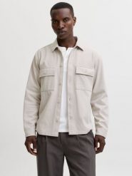 Jack & Jones koszula typu overshirt Mężczyźni Sztuczne włókno beżowy, M. Brązowe koszule męskie Jack & Jones, m, bez wzorów, z włókna, bez kołnierzyka, bez ramiączek. Za 249.95 zł.