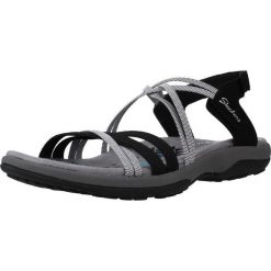 Sandały SKECHERS REGGAE SLIM-TAKES TWO Czarny. Czarne sandały damskie Skechers, bez wzorów, z syntetyku, bez obcasa, bez zapięcia. Za 232.99 zł.