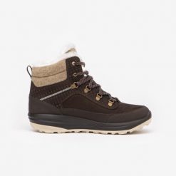 Buty turystyczne damskie Quechua NH900 skóra wodoodporne. Niebieskie obuwie trekkingowe damskie QUECHUA, ze skóry, przed kolano, bez zapięcia. Za 349.99 zł.