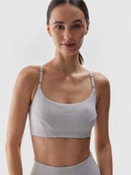 4F Biustonosz do jogi i pilatesu z niskim wsparciem - szary XS. Szare bielizna sportowa damska 4F, xs, bez wzorów, z dzianiny. W wyprzedaży za 59.99 zł.