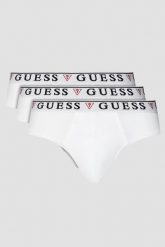 GUESS Zestaw białej męskiej bielizny slipy 3 Pack. Białe slipki męskie Guess, m, z aplikacjami. W wyprzedaży za 125.99 zł.