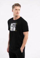 T-shirt z printem, Comfort Fit, T-BILLY. Białe t-shirty męskie Volcano, l, bez wzorów, z bawełny, bez kołnierzyka, bez ramiączek. Za 54.99 zł.